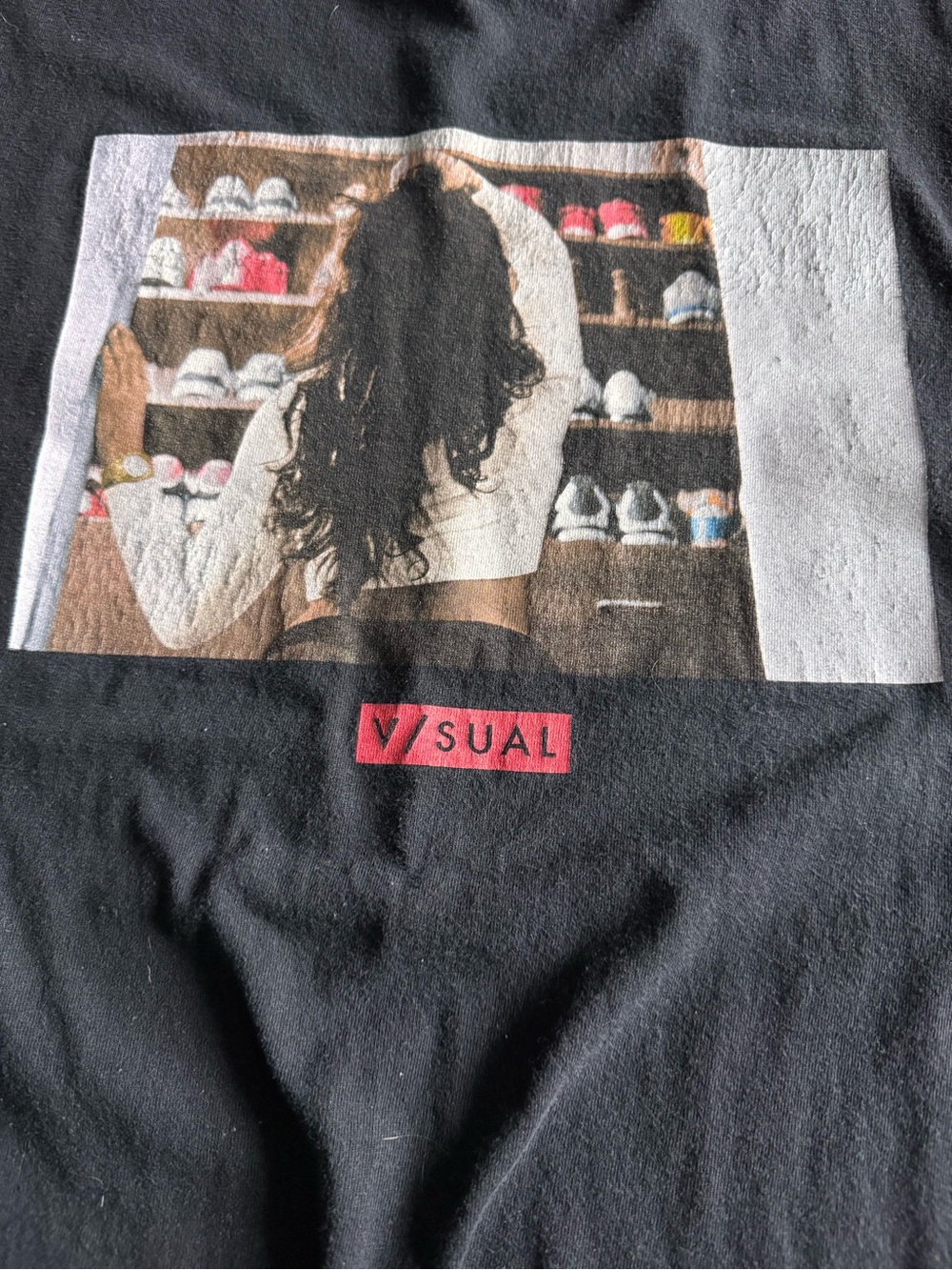V/SUAL Graphic Black Tee “sneakerhead”